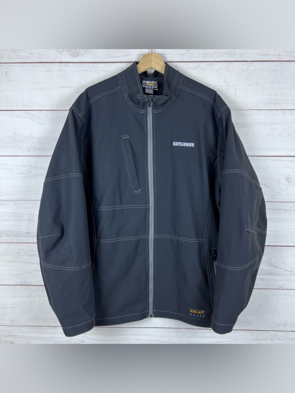 Ariat Rebar Jacket Mens XL TALL Black Stretch Canvas Softshell Water repellant